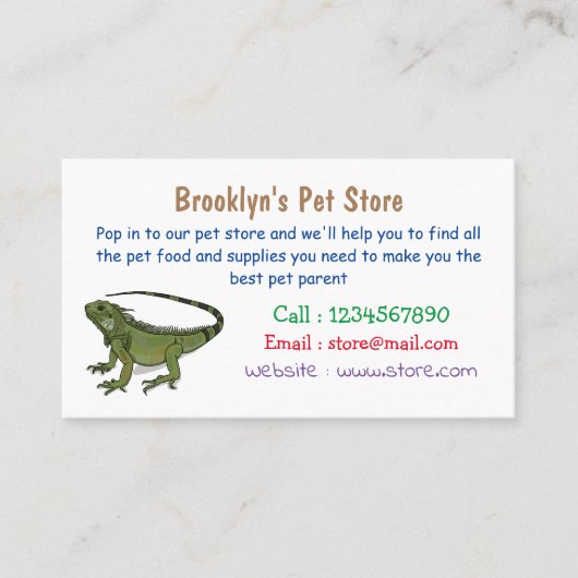 Iguana-Cartoon-Abbildung Visitenkarte (Vorderseite)