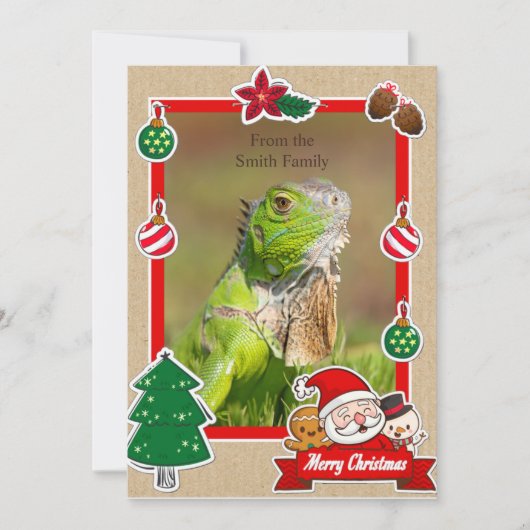 Iguana Christmas Card Feiertagskarte (Vorderseite)