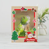 Iguana Christmas Card Feiertagskarte (Stehend Vorderseite)