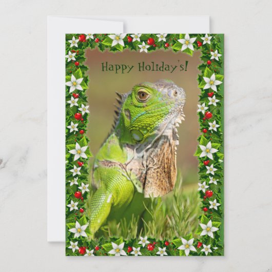 Iguana Christmas Card Feiertagskarte (Vorderseite)