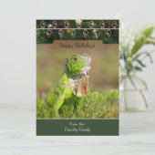 Iguana Christmas Card Feiertagskarte (Stehend Vorderseite)
