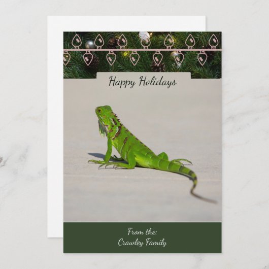 Iguana Christmas Card Feiertagskarte (Vorne/Hinten)