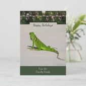 Iguana Christmas Card Feiertagskarte (Stehend Vorderseite)