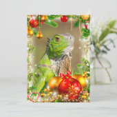 Iguana Christmas Card Feiertagskarte (Stehend Vorderseite)