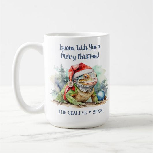 Iguana Christmas Kaffeetasse (Links)