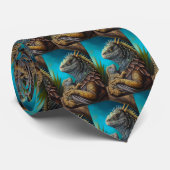 Iguana Daddy und Baby Necktie Krawatte (Gerollt)
