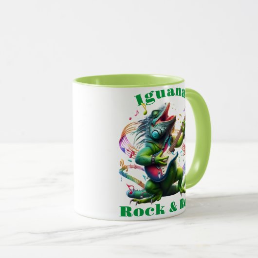 Iguana Dweller Rock & Roll Tasse (VorderseiteRechts)