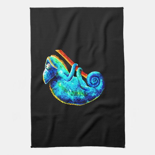 Iguana Facts Geschirrtuch (Vertikal)