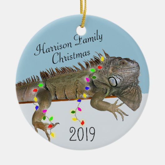 Iguana Foto Weihnachtsschmuck (Vorne)