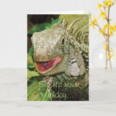 Iguana-Geburtstag Karte (Gelbe Blume)