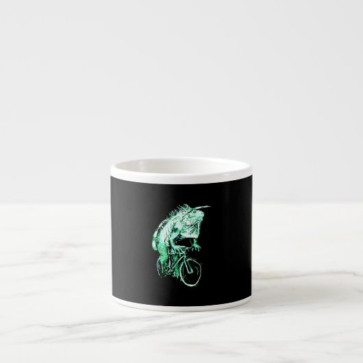Iguana Glück mit dem Fahrrad Espressotasse (Vorderseite)