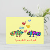 Iguana halten Sie Ihre Hand Karte (Stehend Vorderseite)