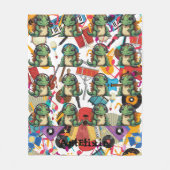 Iguana Hören Musik Print Fleecedecke (Vorderseite)