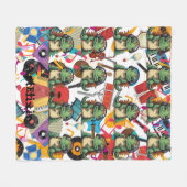 Iguana Hören Musik Print Fleecedecke (Vorderseite (Horizontal))