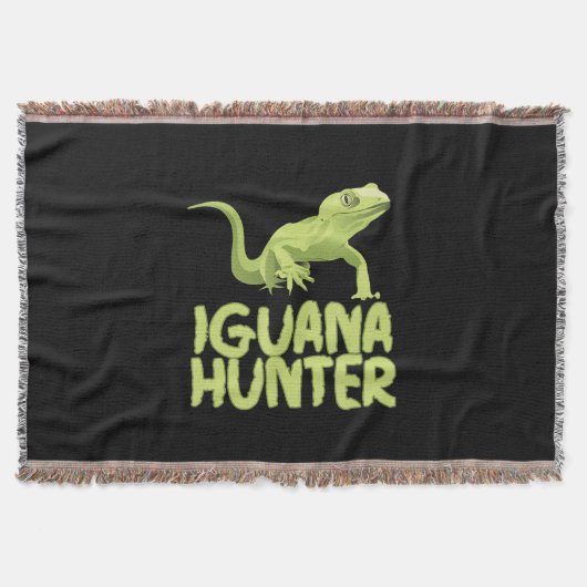 Iguana Hunter - Funny Iguana Reptile Lizard Hausti Decke (Vorderseite)