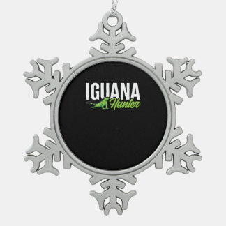 Iguana Hunter Herbivorous Lizard Sharp Eye Specie Schneeflocken Zinn-Ornament