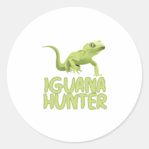Iguana Hunter Runder Aufkleber