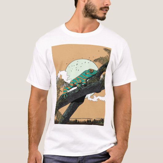 Iguana im Dschungel T-Shirt (Vorderseite)