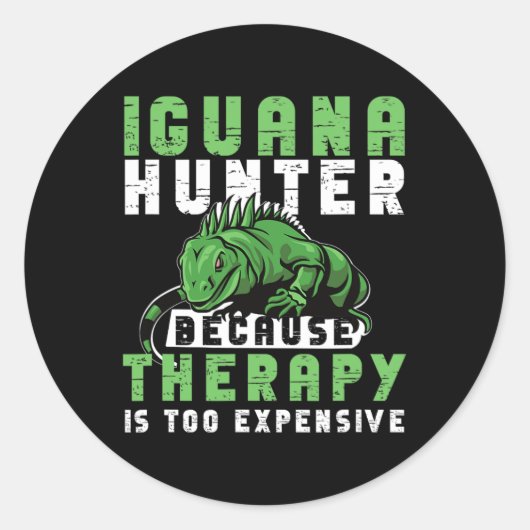 Iguana Jagddesign für Iguana-Jäger Runder Aufkleber (Vorderseite)