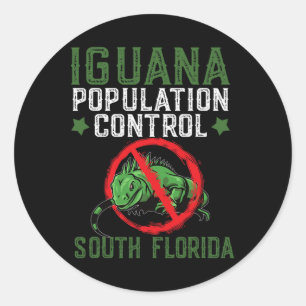 Iguana Jagddesign für Südflorida Iguana Hun Runder Aufkleber