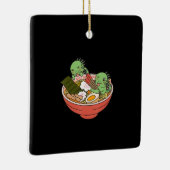 Iguana Kawaii Ramen Funny Pet Gift Keramikornament (Rechts)