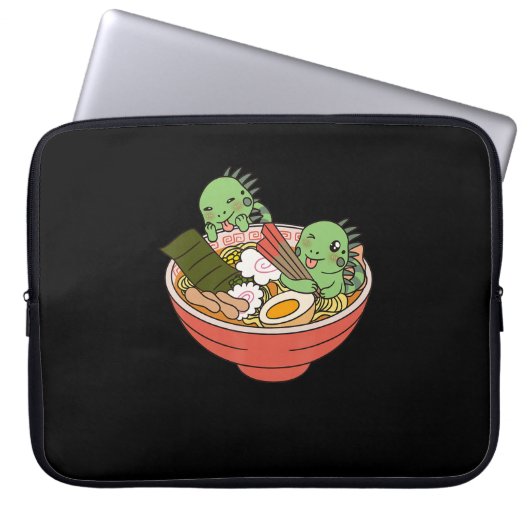 Iguana Kawaii Ramen Funny Pet Gift Laptopschutzhülle (Vorderseite)
