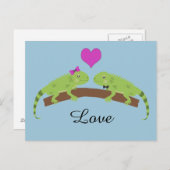Iguana-Liebe Postkarte (Vorne/Hinten)