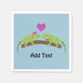 Iguana-Liebe Serviette (Vorderseite)