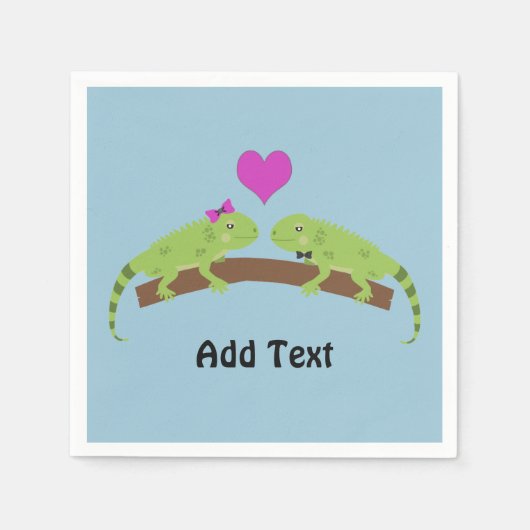 Iguana-Liebe Serviette (Vorderseite)