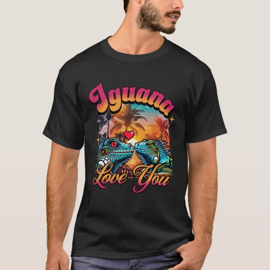 Iguana Liebe You Funny Iguana Pub Sunset T-Shirt (Vorderseite)