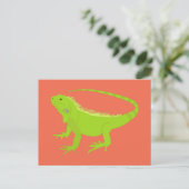 Iguana Lizard Illustration Feiertagspostkarte (Stehend Vorderseite)