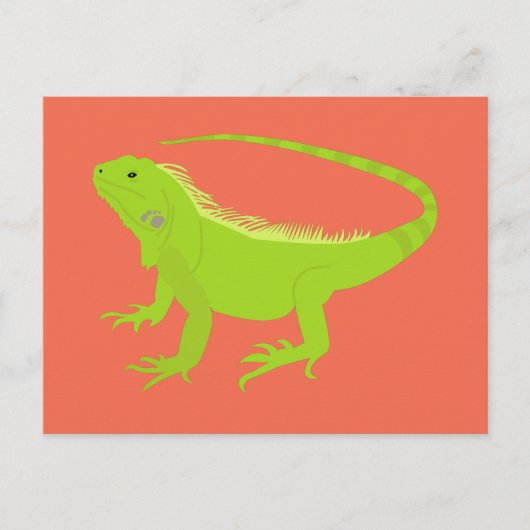 Iguana Lizard Illustration Feiertagspostkarte (Vorderseite)