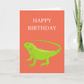 Iguana Lizard Illustration Geburtstag Karte (Vorderseite)