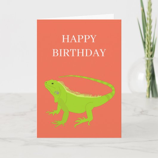 Iguana Lizard Illustration Geburtstag Karte (Vorderseite)