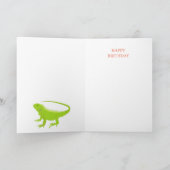 Iguana Lizard Illustration Geburtstag Karte (Innenseite)