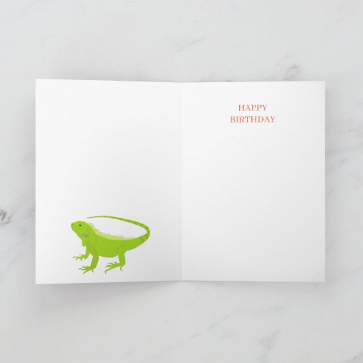Iguana Lizard Illustration Geburtstag Karte (Innenseite)