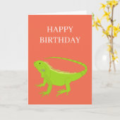 Iguana Lizard Illustration Geburtstag Karte (Gelbe Blume)