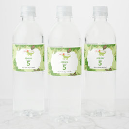 Iguana Lizard Partying Animals Geburtstagsparty Wasserflaschenetikett