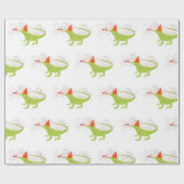 Iguana Lizard Partying Tiere mit Party Geschenkpapier (Flach)