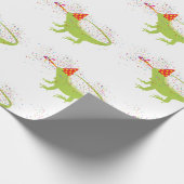 Iguana Lizard Partying Tiere mit Party Geschenkpapier (Ecke)