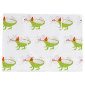 Iguana Lizard Partying Tiere mit Party Große Geschenktüte (Rückseite)