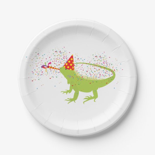 Iguana Lizard Partying Tiere mit Party Pappteller (Vorderseite)