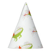 Iguana Lizard Partying Tiere mit Party Partyhütchen (Links)