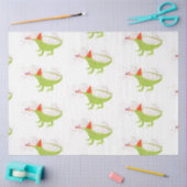 Iguana Lizard Partying Tiere mit Party Seidenpapier (Basteln)