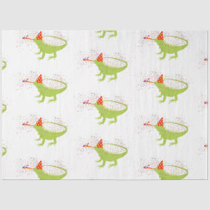 Iguana Lizard Partying Tiere mit Party Seidenpapier