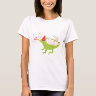 Iguana Lizard Partying Tiere mit Party T-Shirt