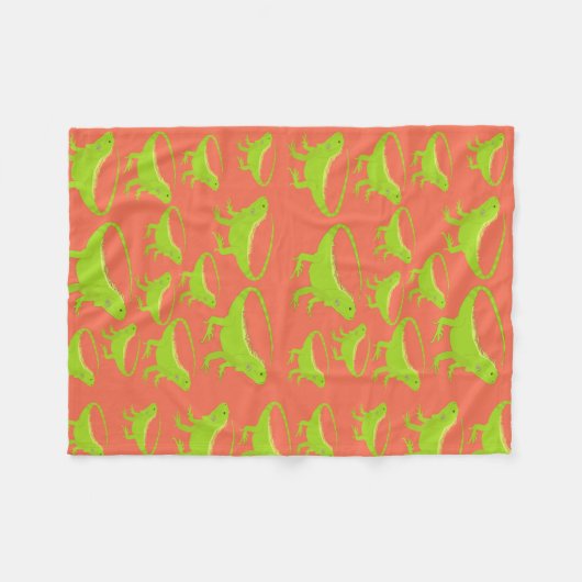 Iguana Lizard Pattern Fleecedecke (Vorderseite (Horizontal))