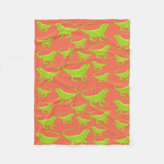 Iguana Lizard Pattern Fleecedecke (Vorderseite)