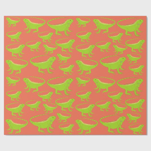 Iguana Lizard Pattern Geschenkpapier (Flach)