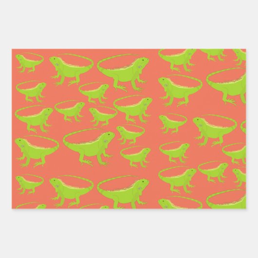 Iguana Lizard Pattern Geschenkpapier Set (Vorderseite 2)